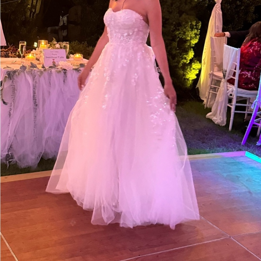 Wtoo Strapless Corset Tulle Wedding Dress - Picture 3 of 8